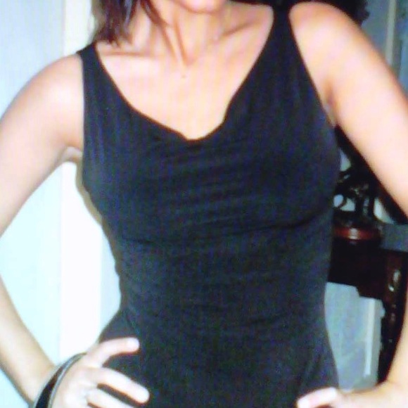 Scoop Neck Open Back Black Cocktail Dress - Picture 9 of 9